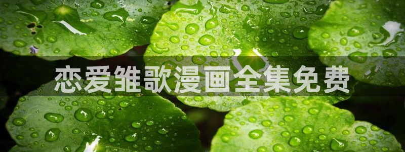 韩漫漫画免费阅读看漫：恋爱雏歌漫画全集免费